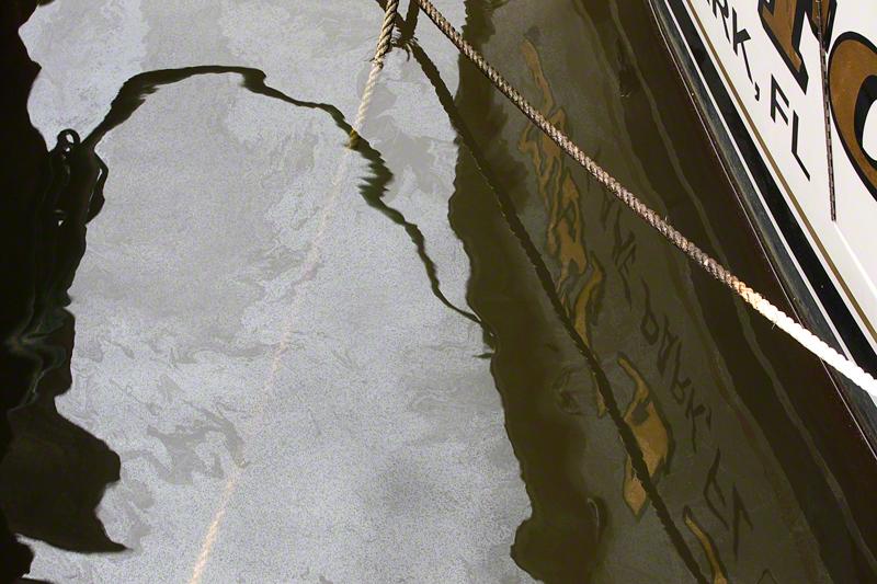 oil slick near boat