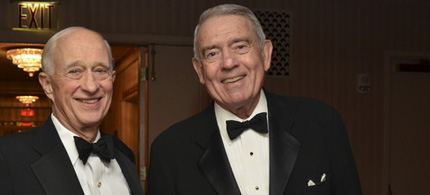 First Amendment lawyer James Goodale with Dan Rather, recipient of the Burton Benjamin Memorial Award, at the Waldorf Astoria, 11/22/11. (photo: Amanda Gordon/Bloomberg)