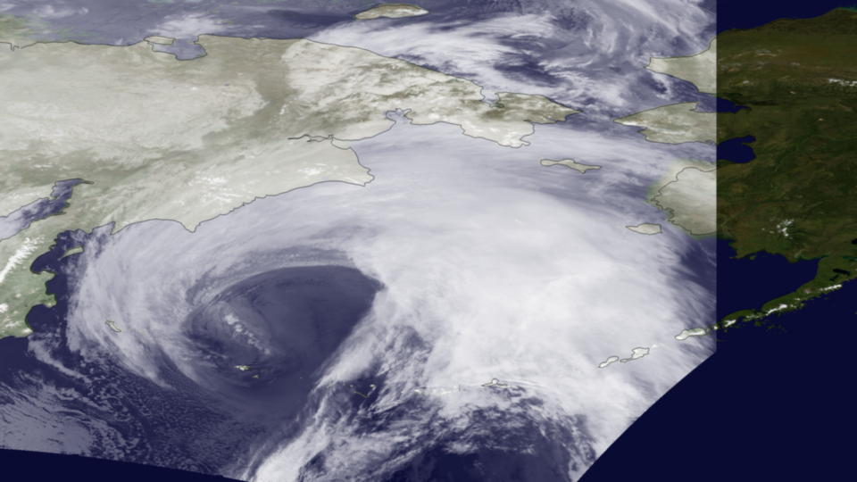 NOAA Satellite Imagery of Bering Strait Storm