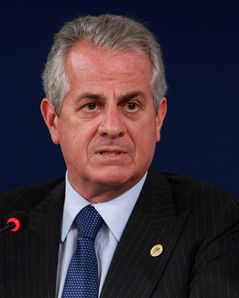 FILE - In this May 25, 2009 file photo, Italian Industry Minister Claudio Scajola attends the closing press conference of the energy meeting of the Group of Eight (G8) industrialized countries in Rome. Claudio Scajola is under investigation for alleged corruption in connection with Finmeccanica contracts in Brazil for the supply of Naval frigates, Italian media reported Tuesday, Oct. 23, 2012. Police earlier in the day arrested the former sales manager for Finmeccancia, Paolo Pozzessere, on suspicion of international corruption related to the supply of helicopters and other technology to Panama. Scajola, who resigned former premier Silvio Berlusconi's last government in a private housing scandal, denied any wrongdoing. (AP Photo/Sandro Pace) FILE - In this May 25, 2009 file photo, Italian Industry Minister Claudio Scajola attends the closing press conference of the energy meeting of the Group of Eight (G8) industrialized countries in Rome. Claudio Scajola is under investigation for alleged corruption in connection with Finmeccanica contracts in Brazil for the supply of Naval frigates, Italian media reported Tuesday, Oct. 23, 2012. Police earlier in the day arrested the former sales manager for Finmeccancia, Paolo Pozzessere, on suspicion of international corruption related to the supply of helicopters and other technology to Panama. Scajola, who resigned former premier Silvio Berlusconi's last government in a private housing scandal, denied any wrongdoing. (AP Photo/Sandro Pace)