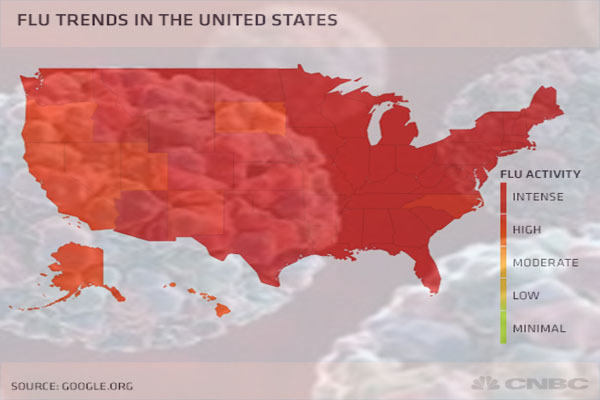 Widespread U.S Flu, Leading a Range of Winter’s Ills