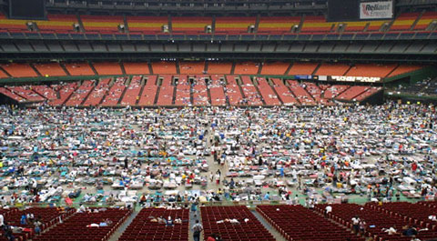 fema camp houston staduim  reliant stadium