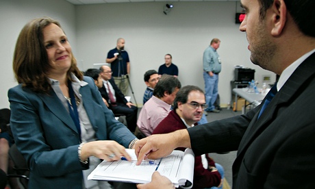 Checking paperwork at the Icann internet security ceremony