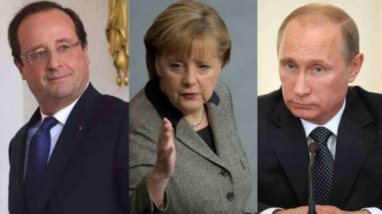 THE BIG THREE: HOLLANDE  (France), MERKEL (Germany), PUTIN (Russia)