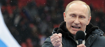 Russian president Vladimir Putin. (photo: Yuri Kadobnov/AFP/Getty Images)