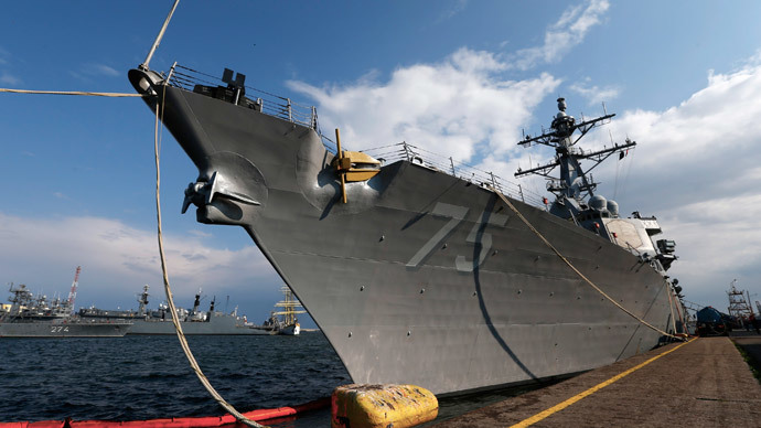 A view of the destroyer USS Donald Cook is seen after it arrived at the Black Sea port of Constanta April 14, 2014. (Reuters / Bogdan Cristel)